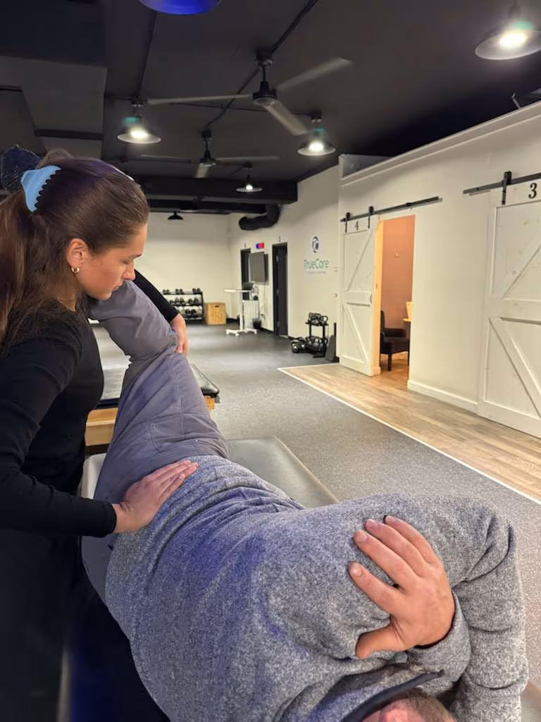 Assisted stretching session