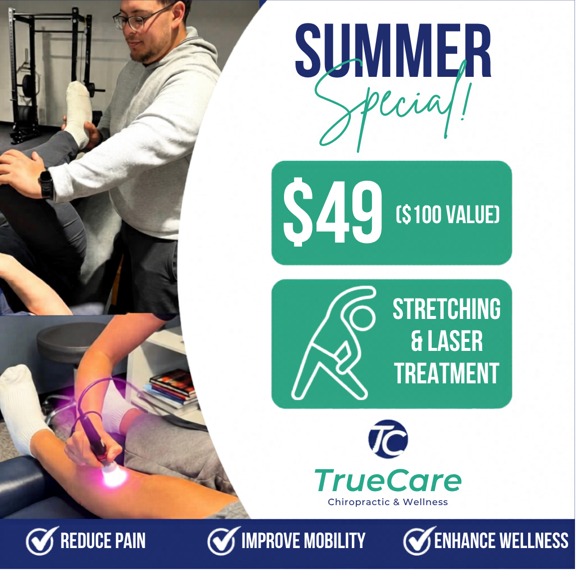 TrueCare Summer Special details - mention the offer when you call to book.